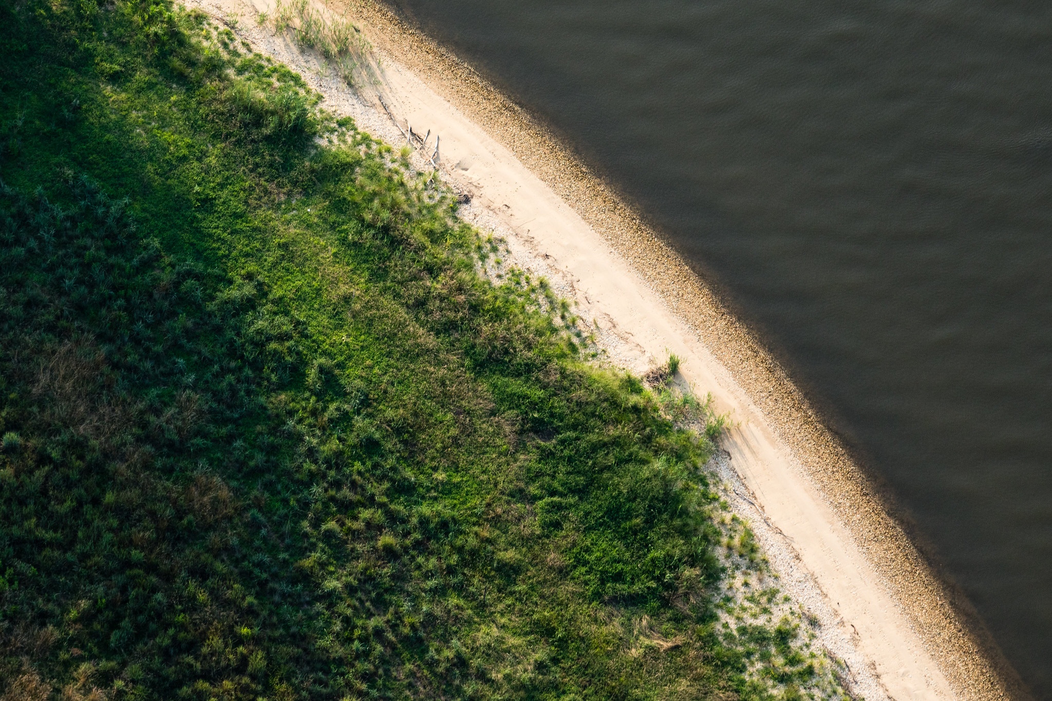 Aerial view of a shore.