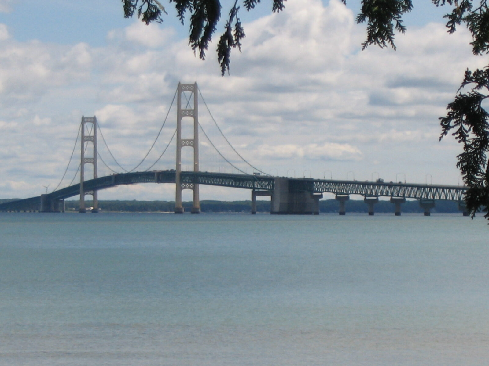 Panoramic view of a bridge over water.