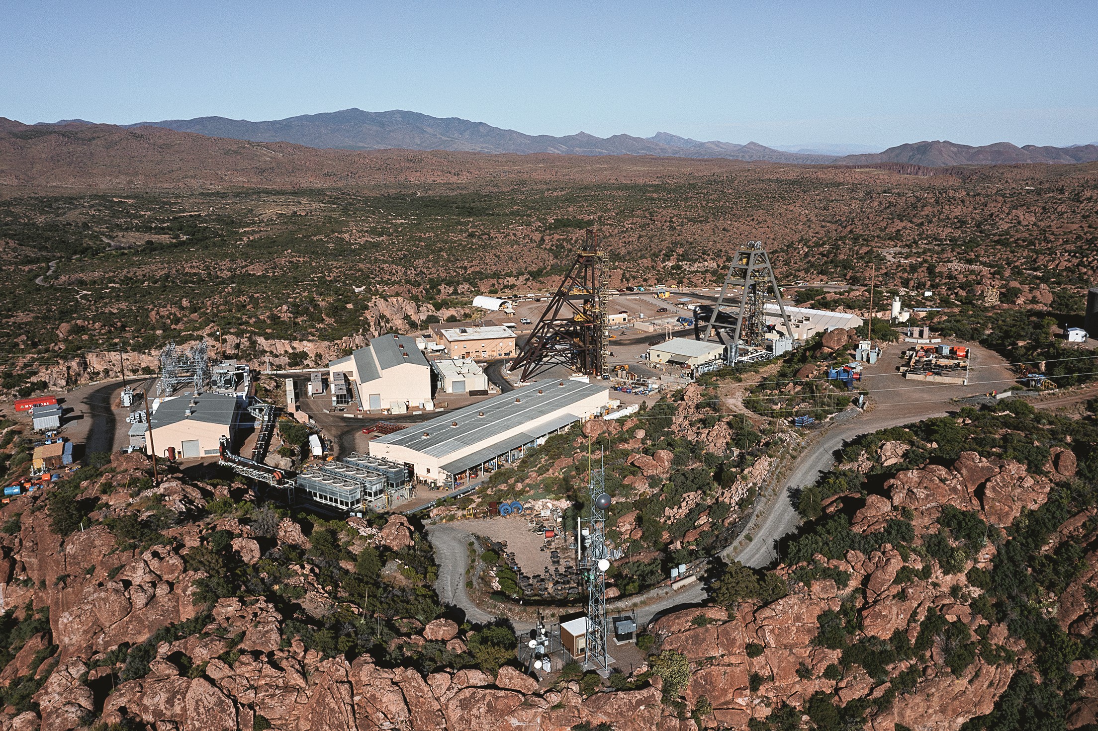 Aerial view of a mining plant.