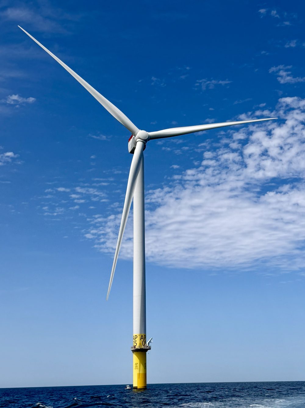 large wind turbine closeup